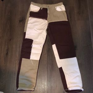 Multi colour patch jeans from shein